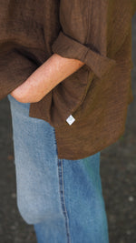Rolleston Top - Walnut Brown Chambray
