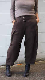 Maple Pants from Rogue Linen Sustainable Fashion - Brown Textured Stripe