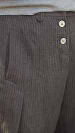 Maple Pants from Rogue Linen Sustainable Fashion - Brown Textured Stripe