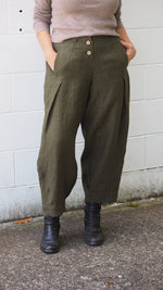 Maple Pants from Rogue Linen Sustainable Fashion- Earthy Green