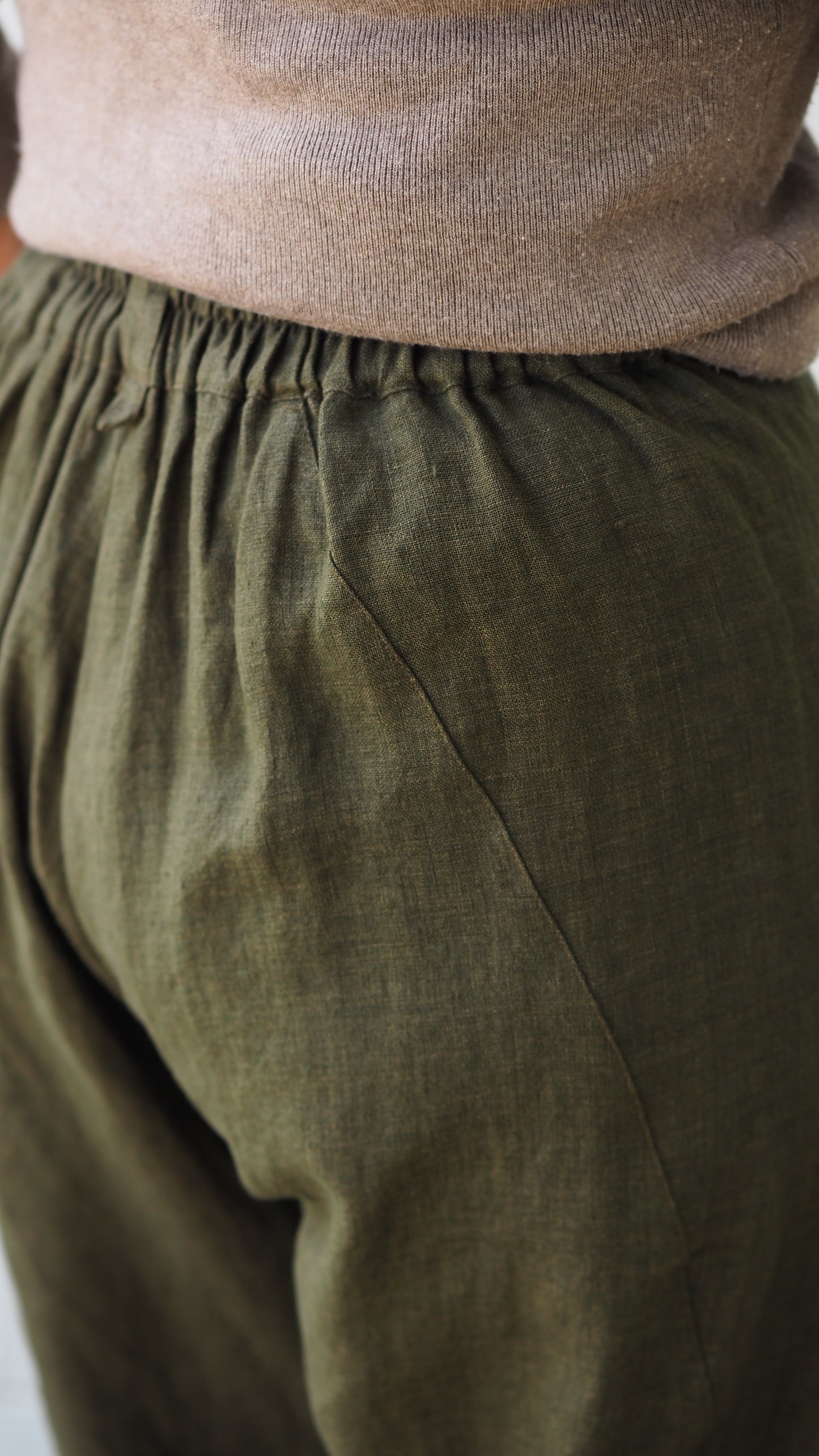 Maple Pants from Rogue Linen Sustainable Fashion- Earthy Green