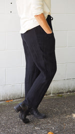 Winton Drawstring Pants from Rogue Linen Sustainable Fashion - Black
