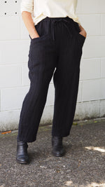 Winton Drawstring Pants from Rogue Linen Sustainable Fashion - Black