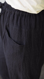 Winton Drawstring Pants from Rogue Linen Sustainable Fashion - Black