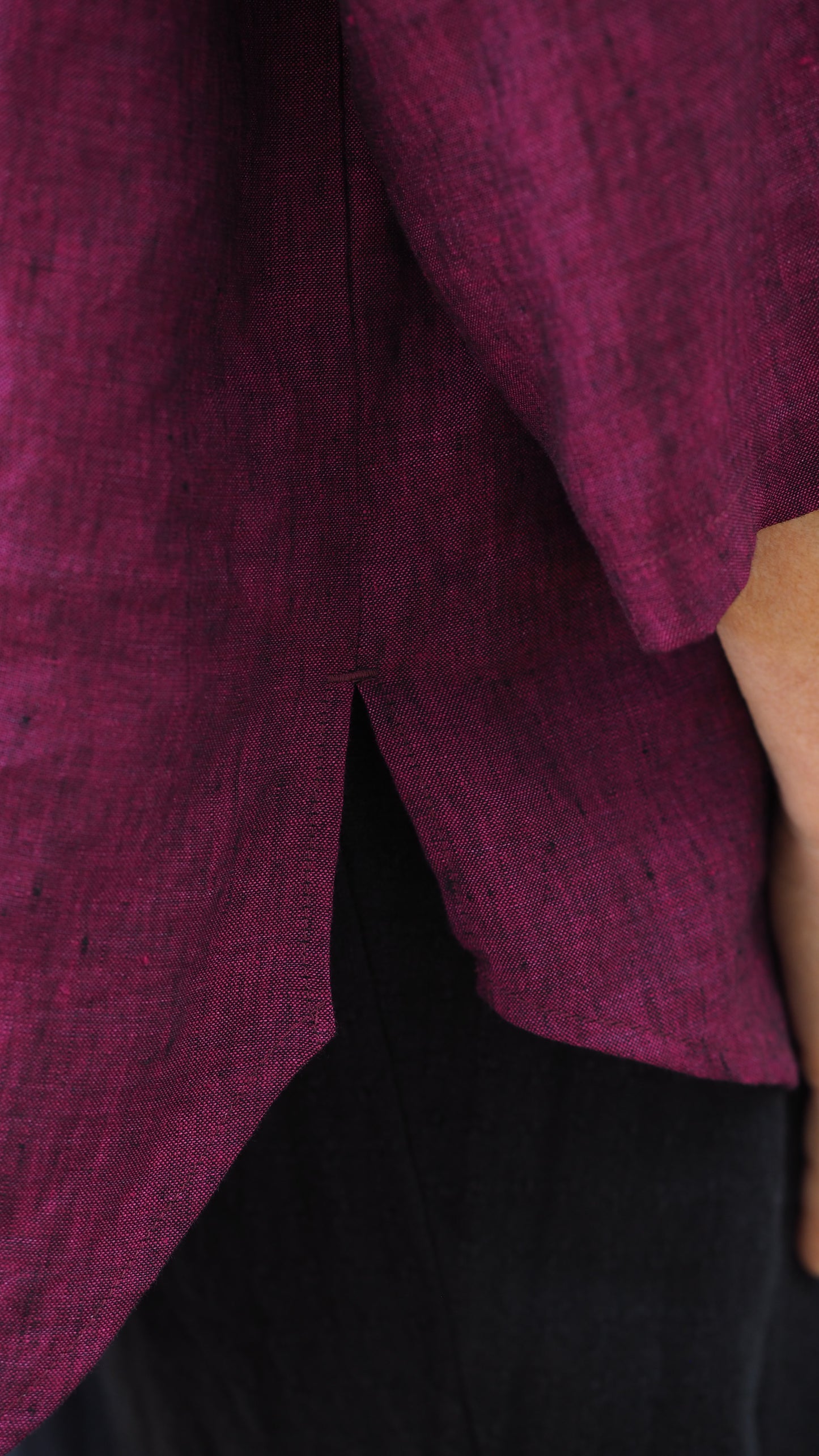 Cowl Neck Sintra Blouse from Rogue Linen Sustainable Fashion - Fuschia