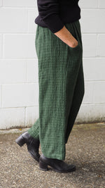 Balfour Culottes from Rogue Linen Sustainable Fashion - Monstera Green Stitched