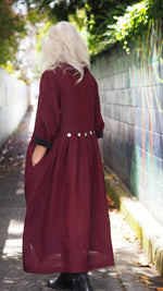 Taranaki Dress from Rogue Linen Sustainable Fashion - Red Black Chambray