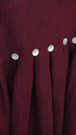 Taranaki Dress from Rogue Linen Sustainable Fashion - Red Black Chambray
