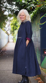 Taranaki Dress from Rogue Linen Sustainable Fashion - Indigo Chambray