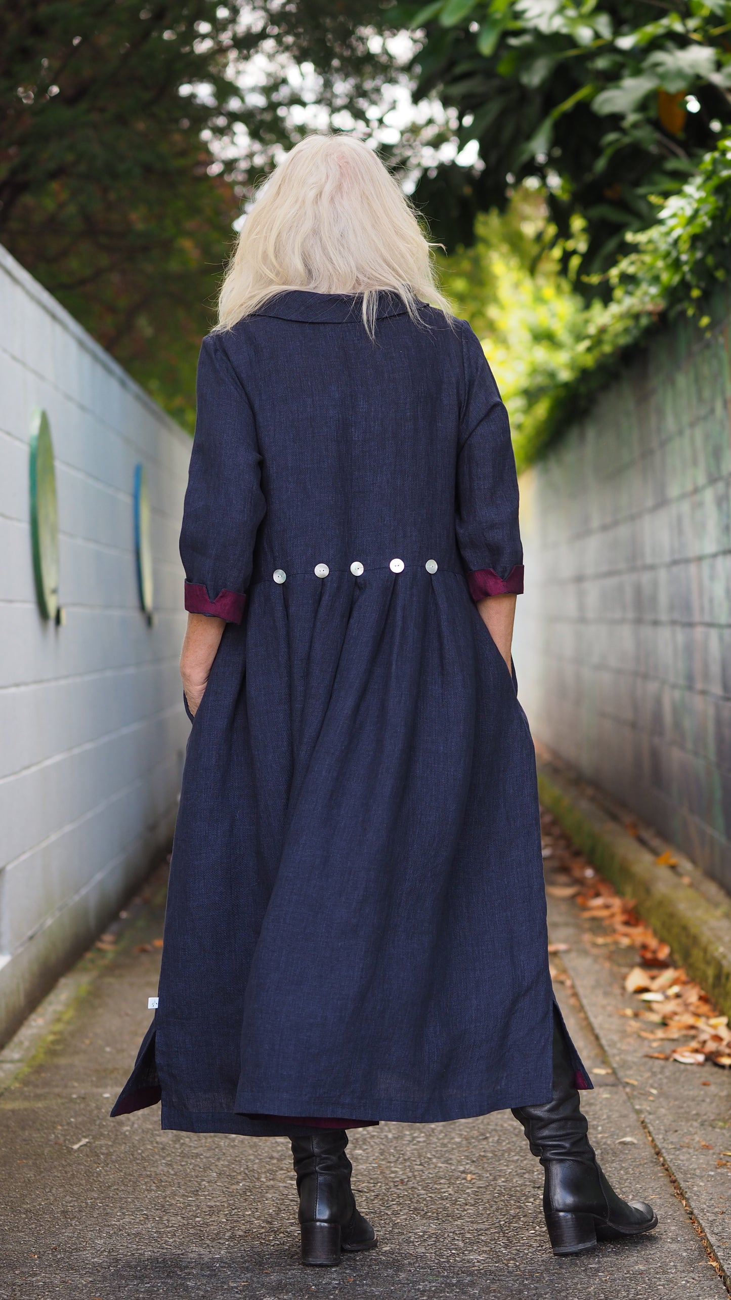 Taranaki Dress from Rogue Linen Sustainable Fashion - Indigo Chambray