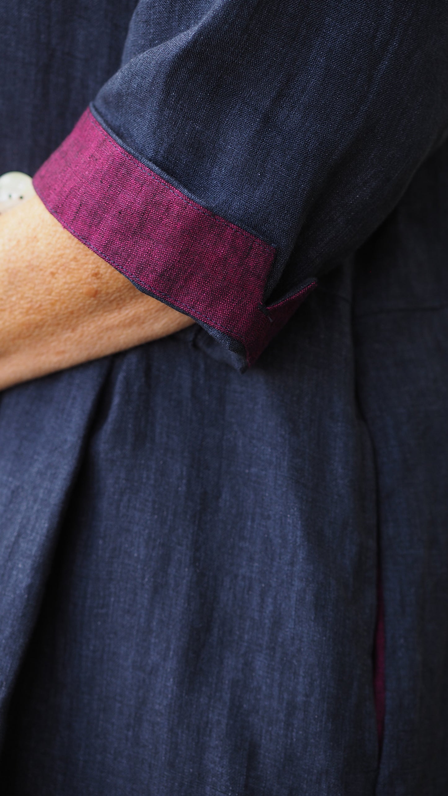 Taranaki Dress from Rogue Linen Sustainable Fashion - Indigo Chambray