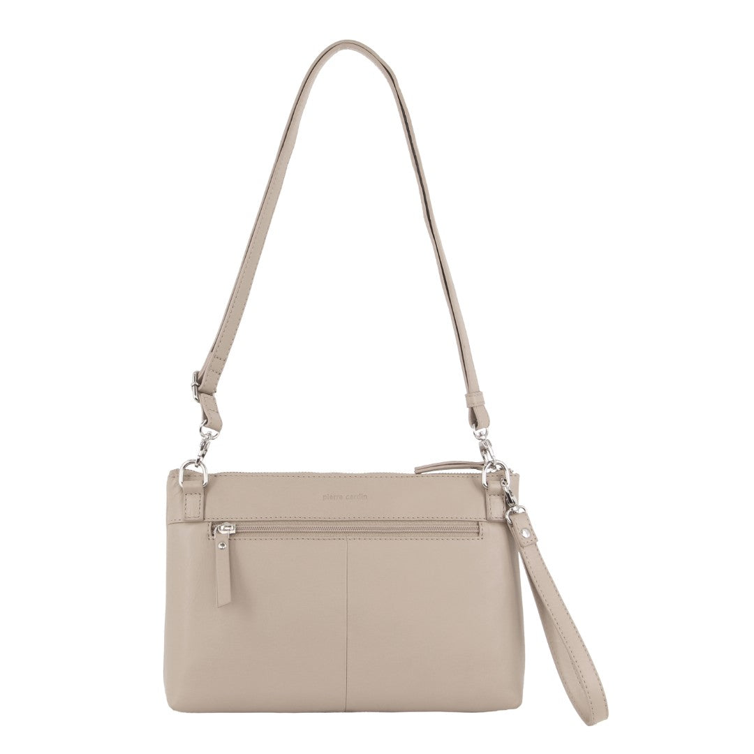 Pierre Cardin Ladies Leather Stitch-design Multiway Cross-Body Bag in Sand (PC 3574)