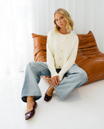 Heart Button Cardigan - Winter White