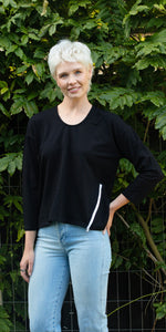 White on Black Zip Sweat