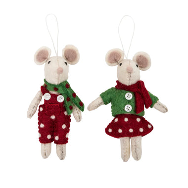 Pashom Hanging Mice Christmas Decorations