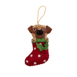 Pashom Pug in Stocking hanging decoration