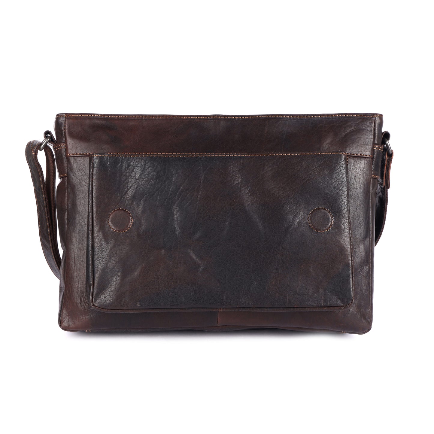 Aaron Unisex Rugged Leather Satchel