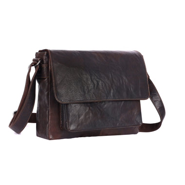 Aaron Unisex Rugged Leather Satchel