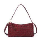 Cleo Suede and Leather Bag - Wine