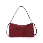Cleo Suede and Leather Bag - Wine