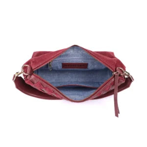 Cleo Suede and Leather Bag - Wine