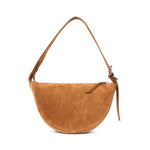 Indie Suede Leather Bag - Dark Caramel