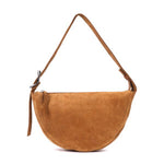 Indie Suede Leather Bag - Dark Caramel