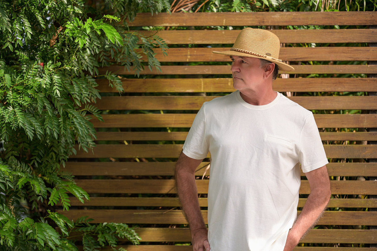 Sam Panama Hat with leather twist belt