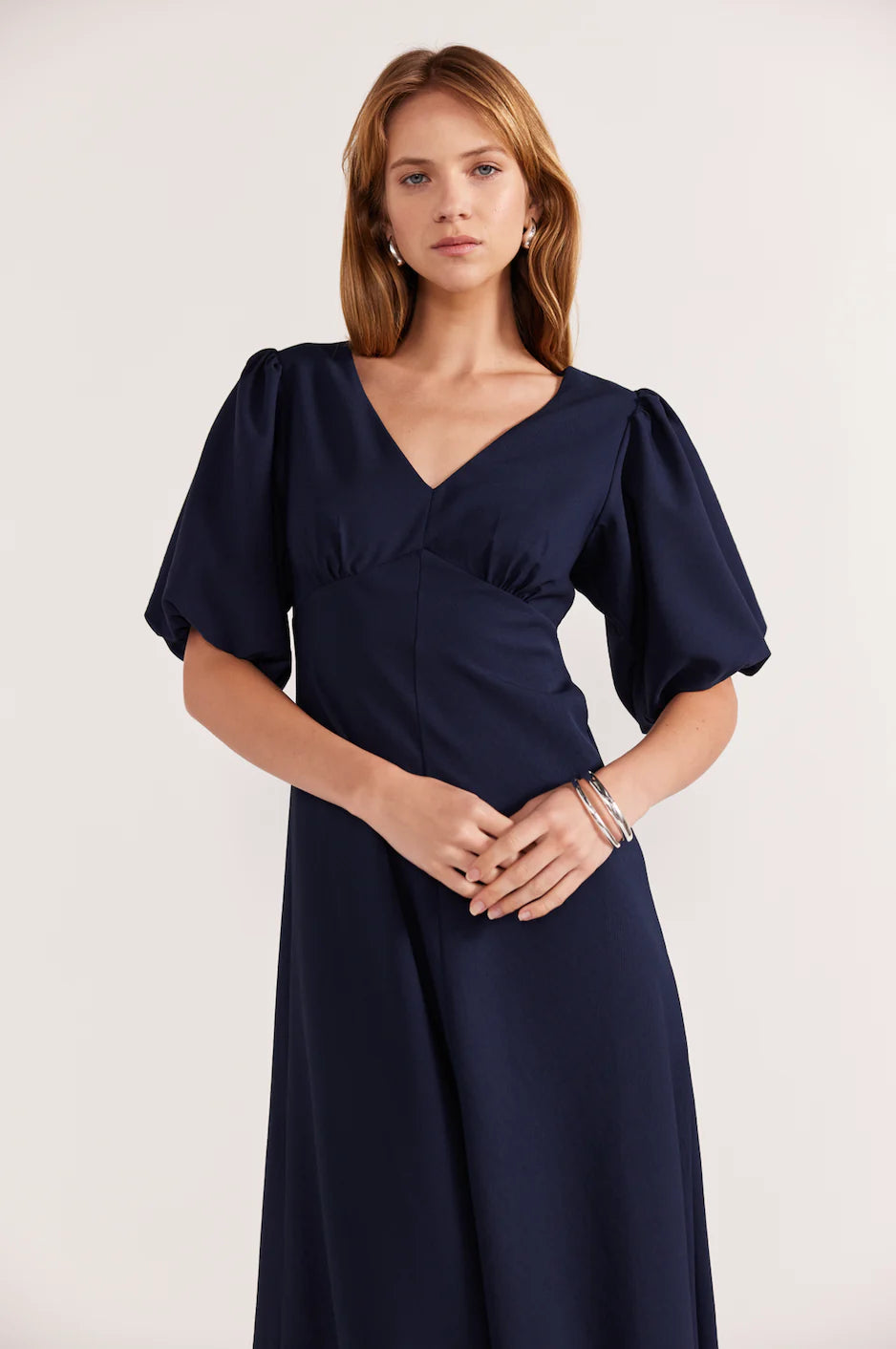 CASCADE MIDI DRESS