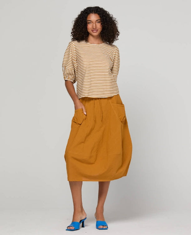 Boom Shankar Ava Shirt - Mustard Stripe