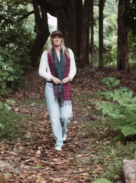 Dalia Reversible Scarf from Stilen NZ– Chocolate and Navy