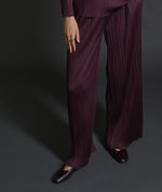 Yerse Barcelona Aubergine wide pleated trousers