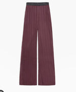 Yerse Barcelona Aubergine wide pleated trousers