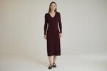 Yerse Barcelona Granate fitted midi dress