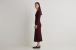 Yerse Barcelona Granate fitted midi dress