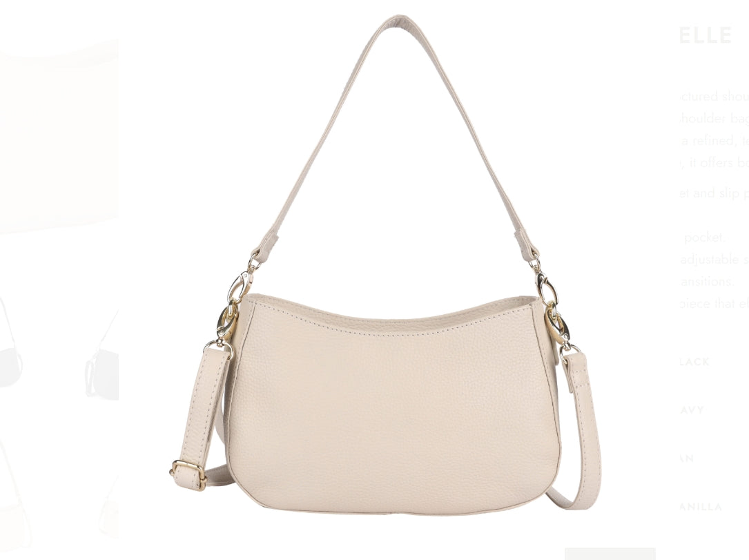 Elle Leather bag -Vanilla