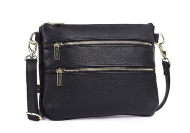 Lawson Leather Crossbody Bag - Black