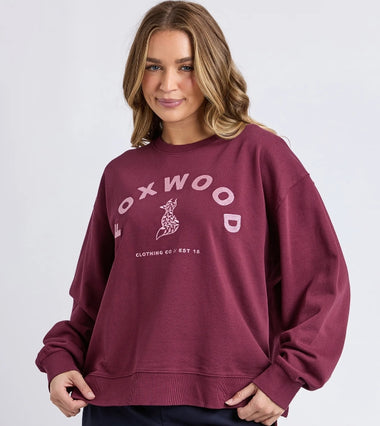 Foxwood Effortless Contrast Crew - Wine