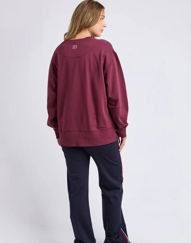 Foxwood Effortless Contrast Crew - Wine