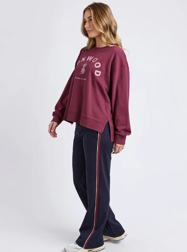 Foxwood Effortless Contrast Crew - Wine