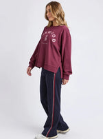 Foxwood Effortless Contrast Crew - Wine