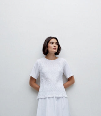 Yerse Barcelona Cotton Gathered T-shirt