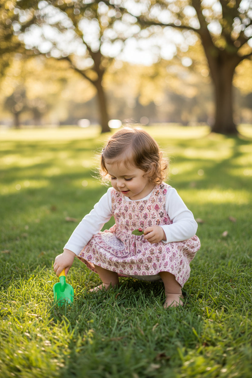 Arthur Ave Girls Corduroy pinafore dress - Darling in Bloom