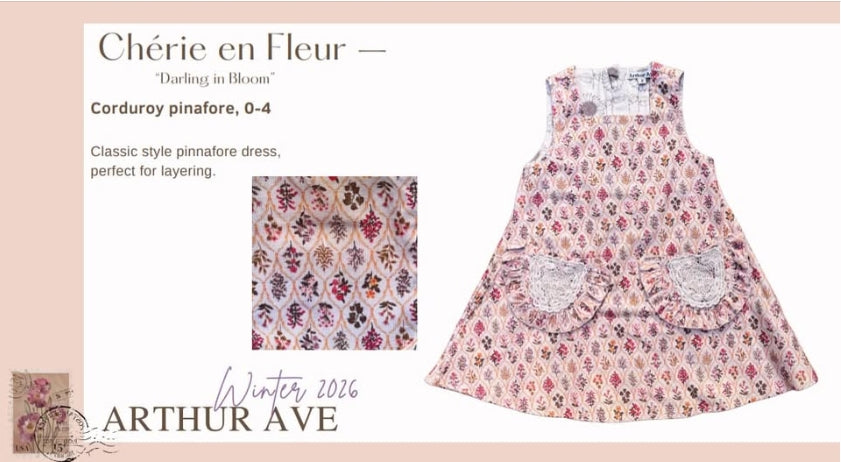 Arthur Ave Girls Corduroy pinafore dress - Darling in Bloom