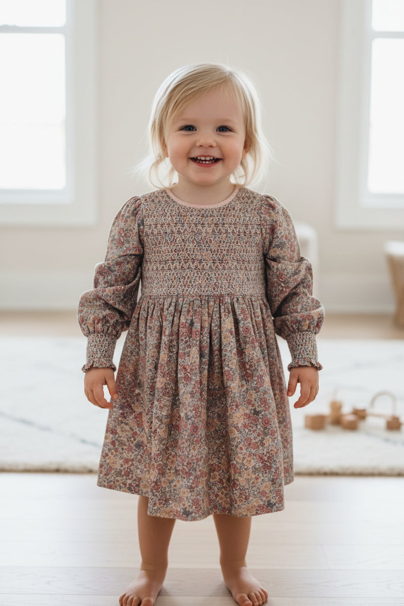 Arthur Ave Girls Chérie en Fleur Girls Smock Dress