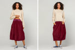Boom Shankar Cord Guru Skirt - Merlot