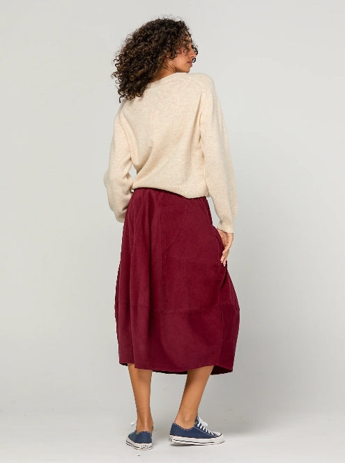 Boom Shankar Cord Guru Skirt - Merlot