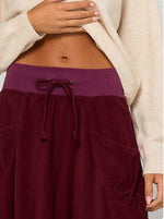 Boom Shankar Cord Guru Skirt - Merlot