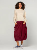 Boom Shankar Cord Guru Skirt - Merlot