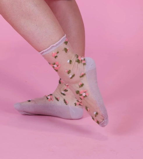 Flower Party Mesh Socks - Multi Pack of 3